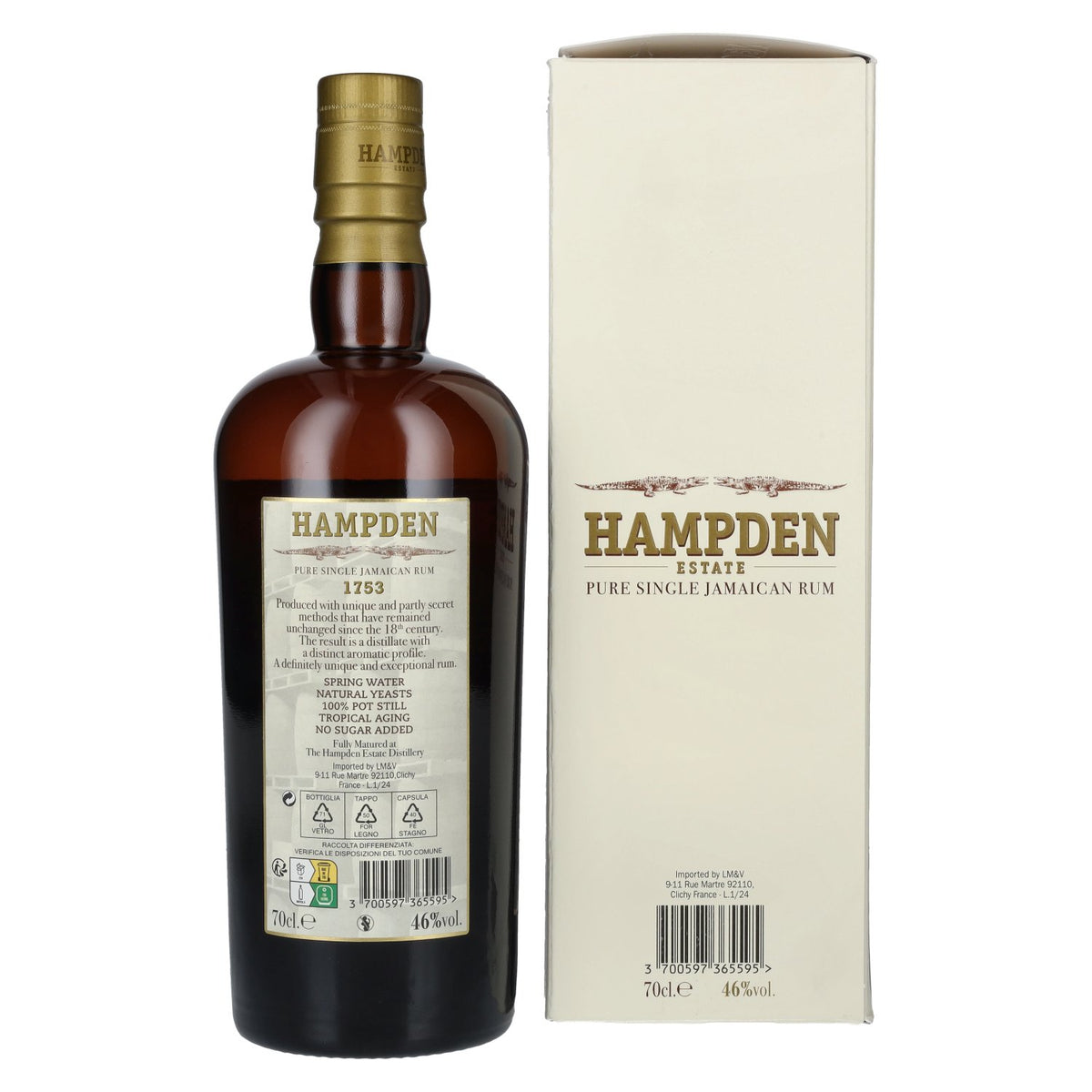Hampden Estate Rum 1753 3 Years Old Pure Single Jamaican Rum 46% Vol. 0,7l in gift box