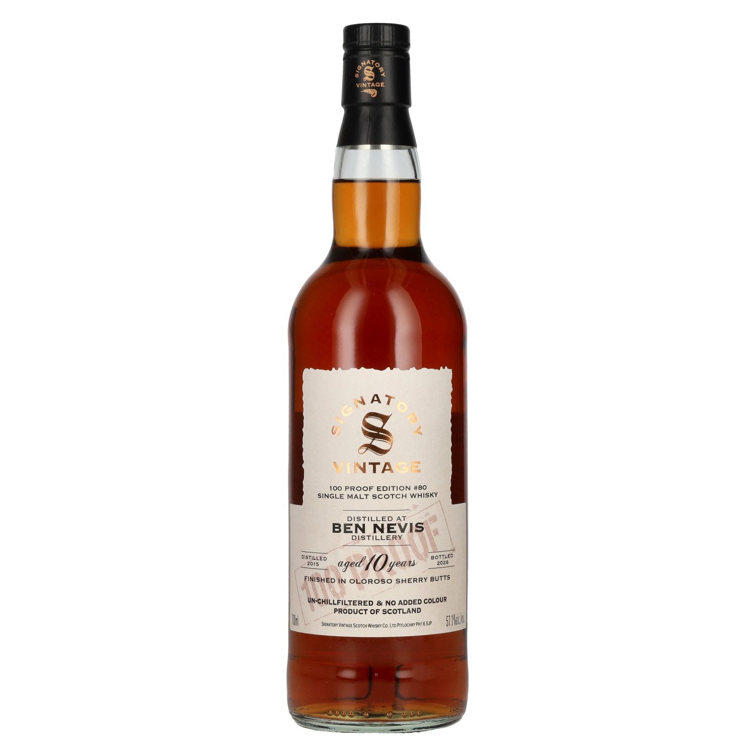 Signatory Vintage 100 Proof Edition BEN NEVIS 10 Years Old Single Malt #80 2015 57,1% Vol. 0,7l