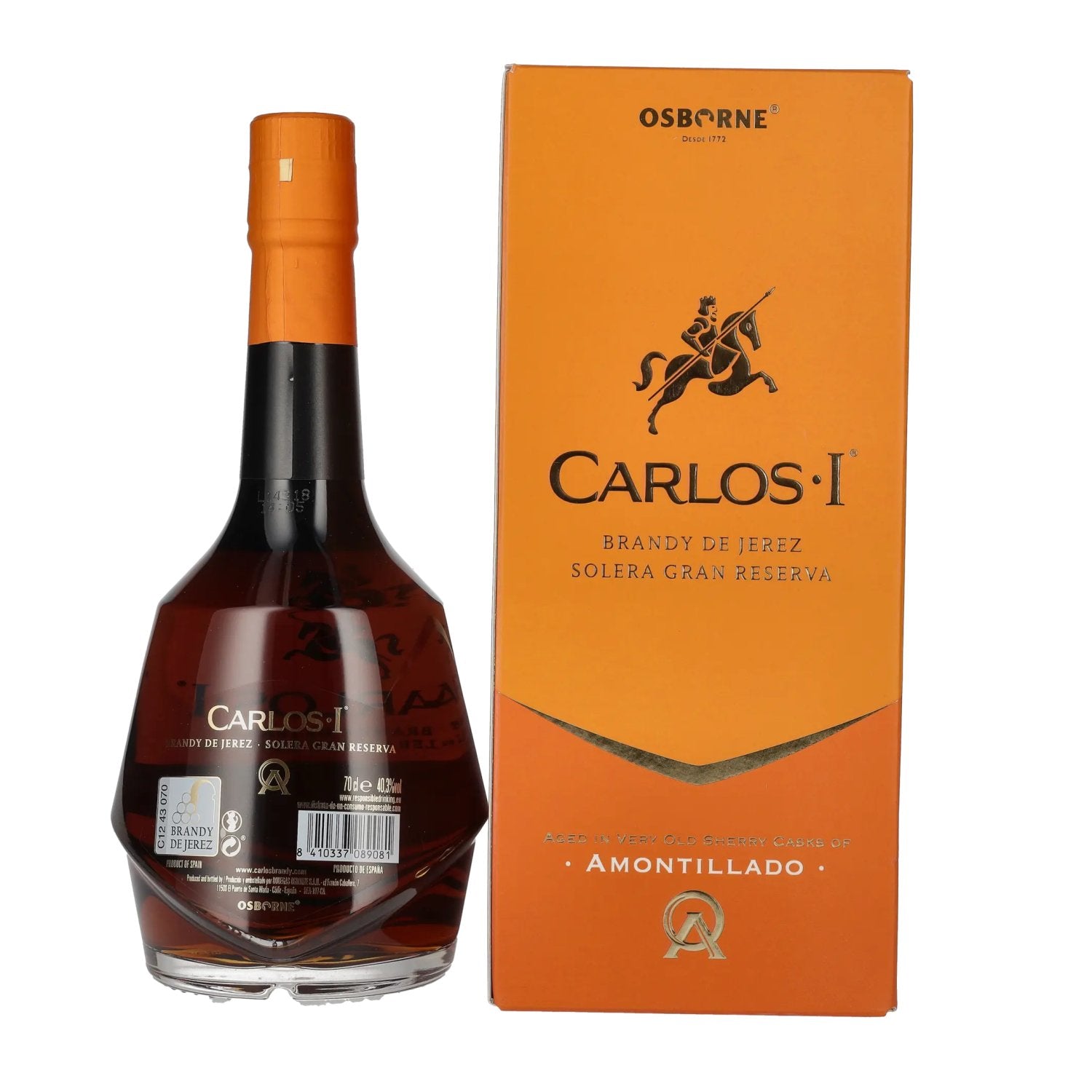 Carlos I Solera Gran Reserva AMONTILLADO Brandy de Jerez 40,3% Vol. 0,7l in Geschenkbox