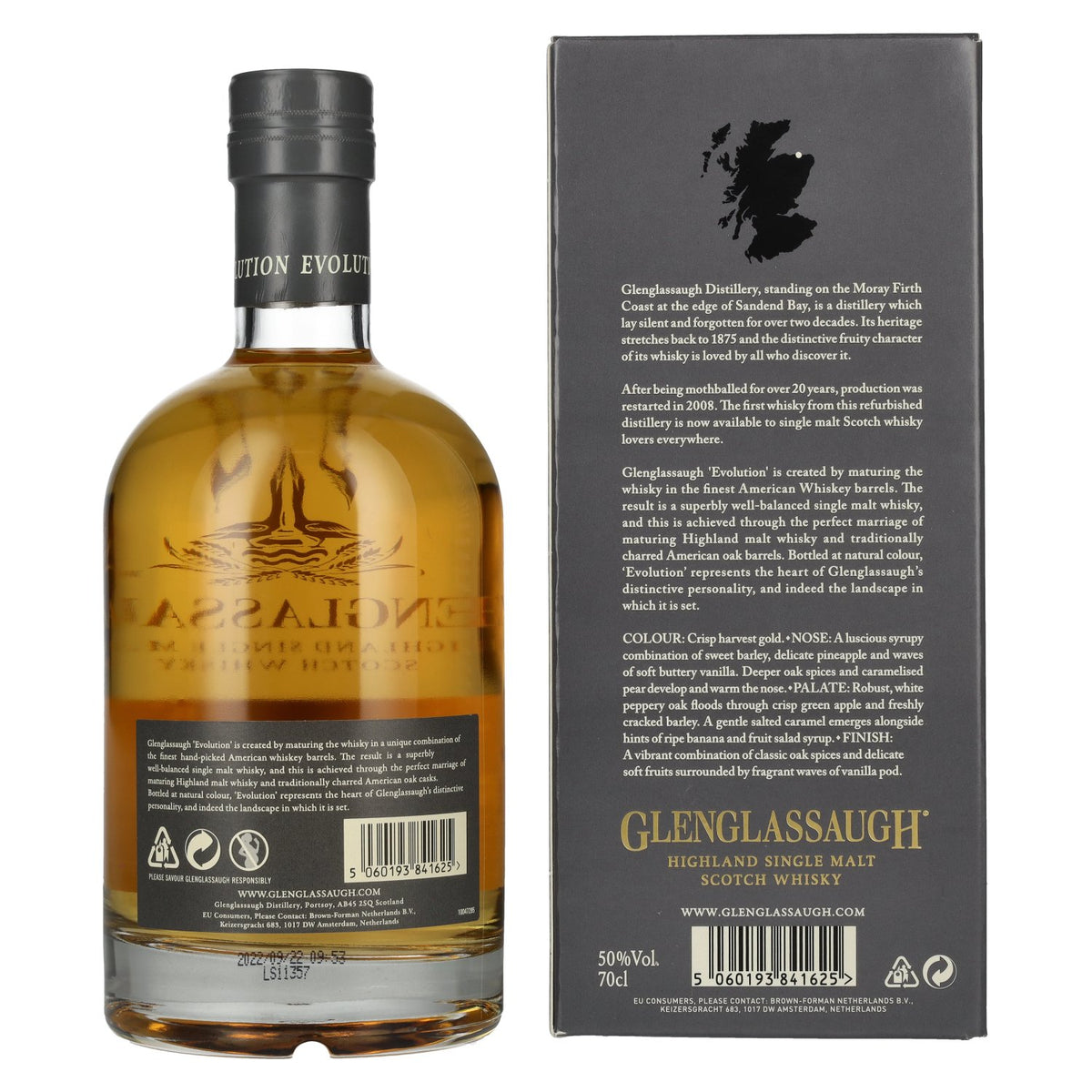 Glenglassaugh EVOLUTION Highland Single Malt Scotch Whisky 50% vol. 0,7l en boîte cadeau