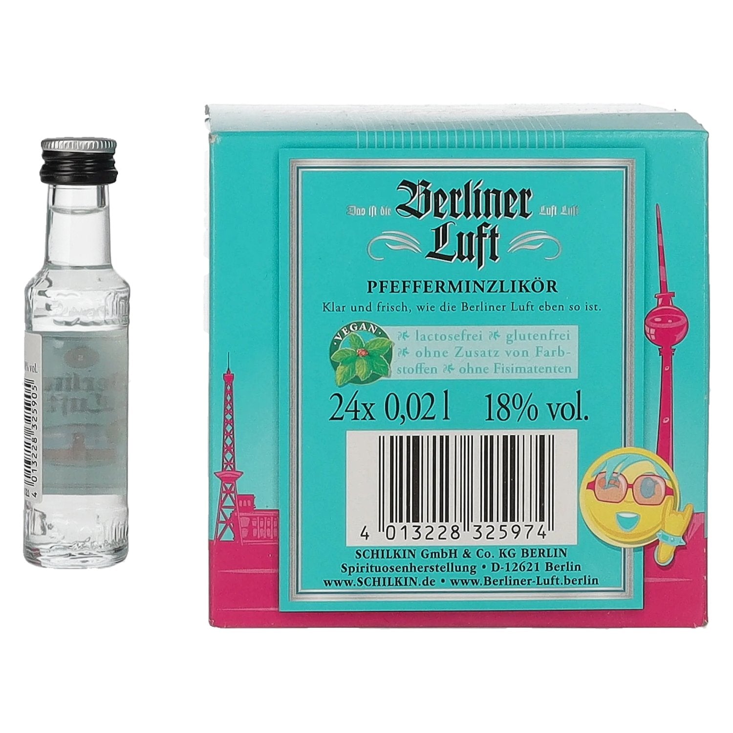 Berliner Luft DER FRISCHE Pfefferminzlikör 18% Vol. 24x0,02l