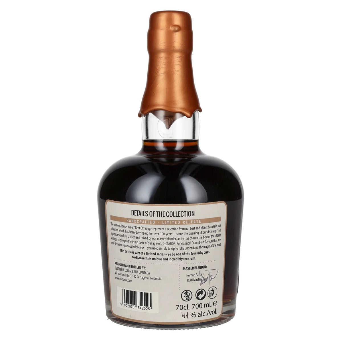 Dictador BEST OF 1980 APASIONADO Colombian Rum 37YO/260917/EX-P115 41% Vol. 0,7l