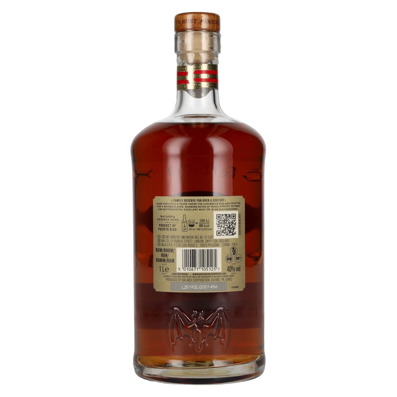 Bacardi 8 Años RESERVA OCHO Rare Gold Rum 40% Vol. 1l