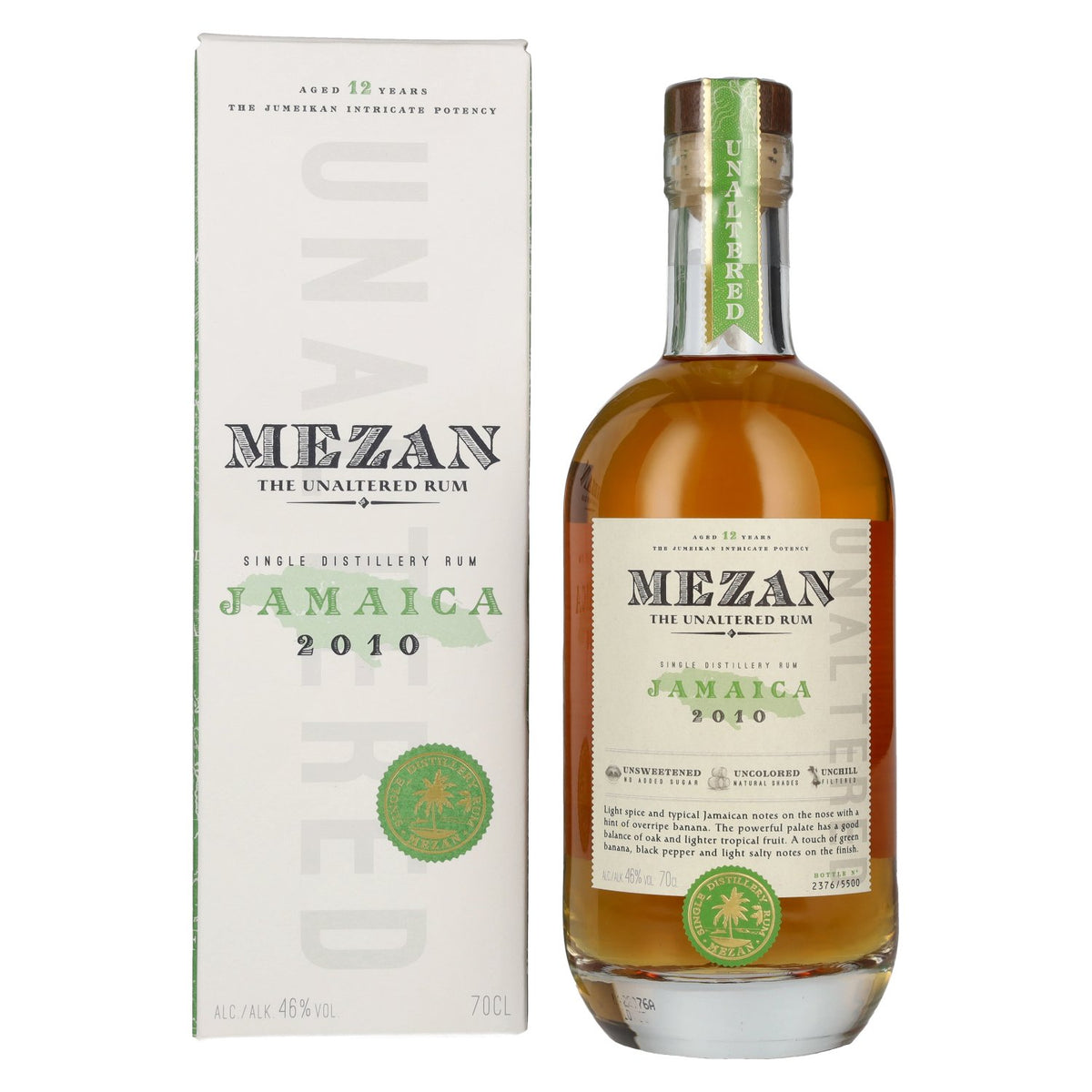 Mezan The Unaltered Rum Jamaica 2010 46 % vol., 0,7 l, dans un coffret cadeau