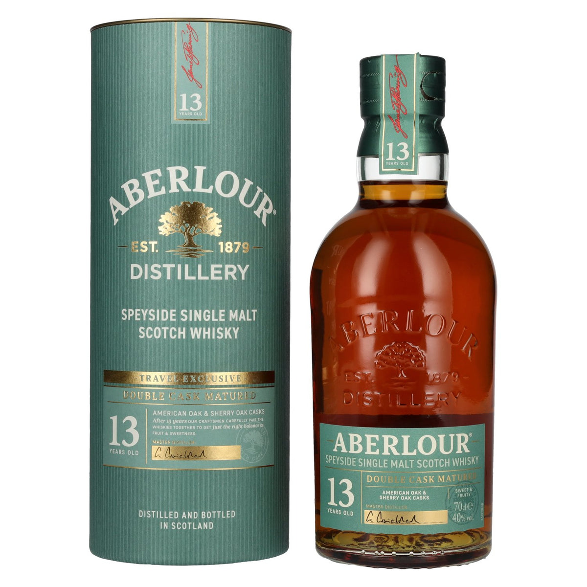 Aberlour 13 Years Old DOUBLE CASK MATURED Travel Exclusive Speyside Single Malt 40% Vol. 0,7l en boîte cadeau