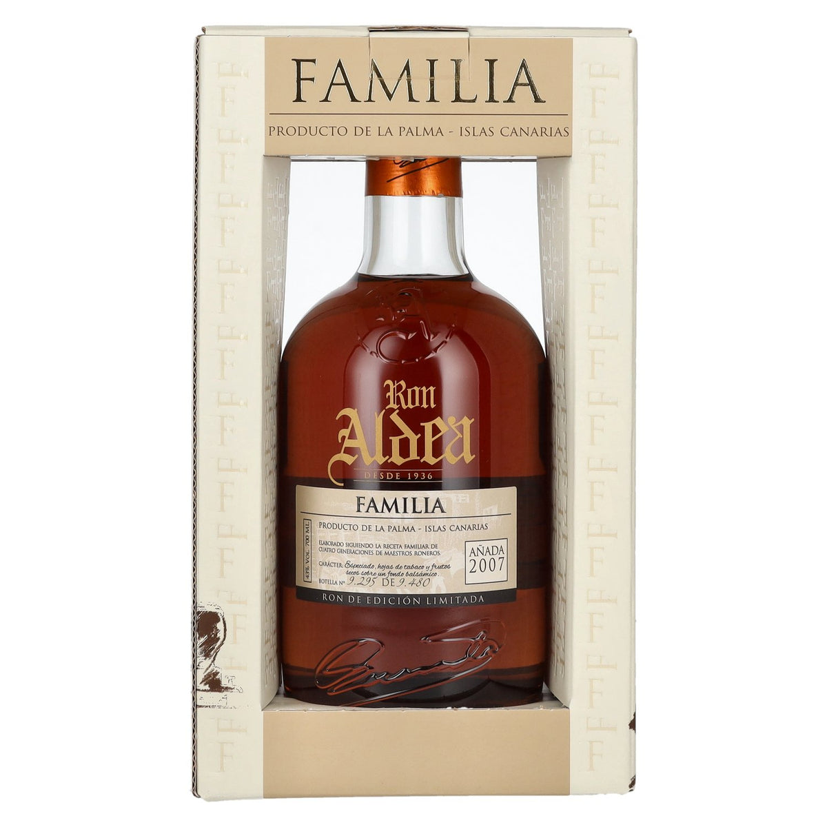 Ron Aldea FAMILIA Edición Limitada Añada 2007 43% Vol. 0,7l in Geschenkbox