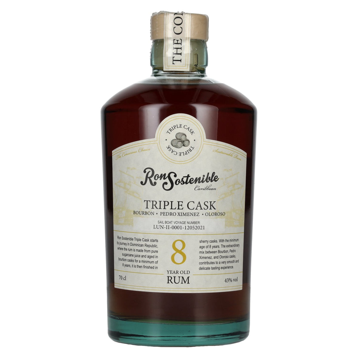 Ron Sostenible 8 Years Old Triple Cask Rum 43% Vol. 0,7l
