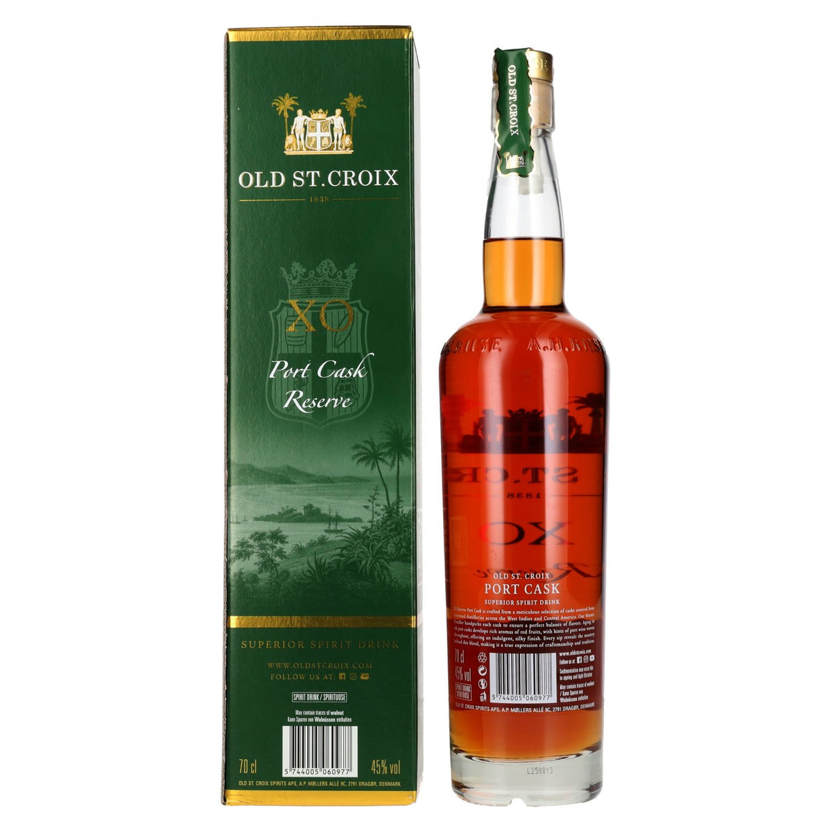 Old St. Croix A.H. Riise X.O. Reserve Port Cask Superior Spirit Drink 45% Vol. 0,7l in Geschenkbox