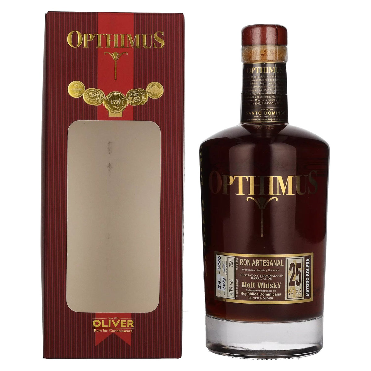 Opthimus 25 Años Malt Whisky Finish 43% Vol. 0,7l en boîte cadeau