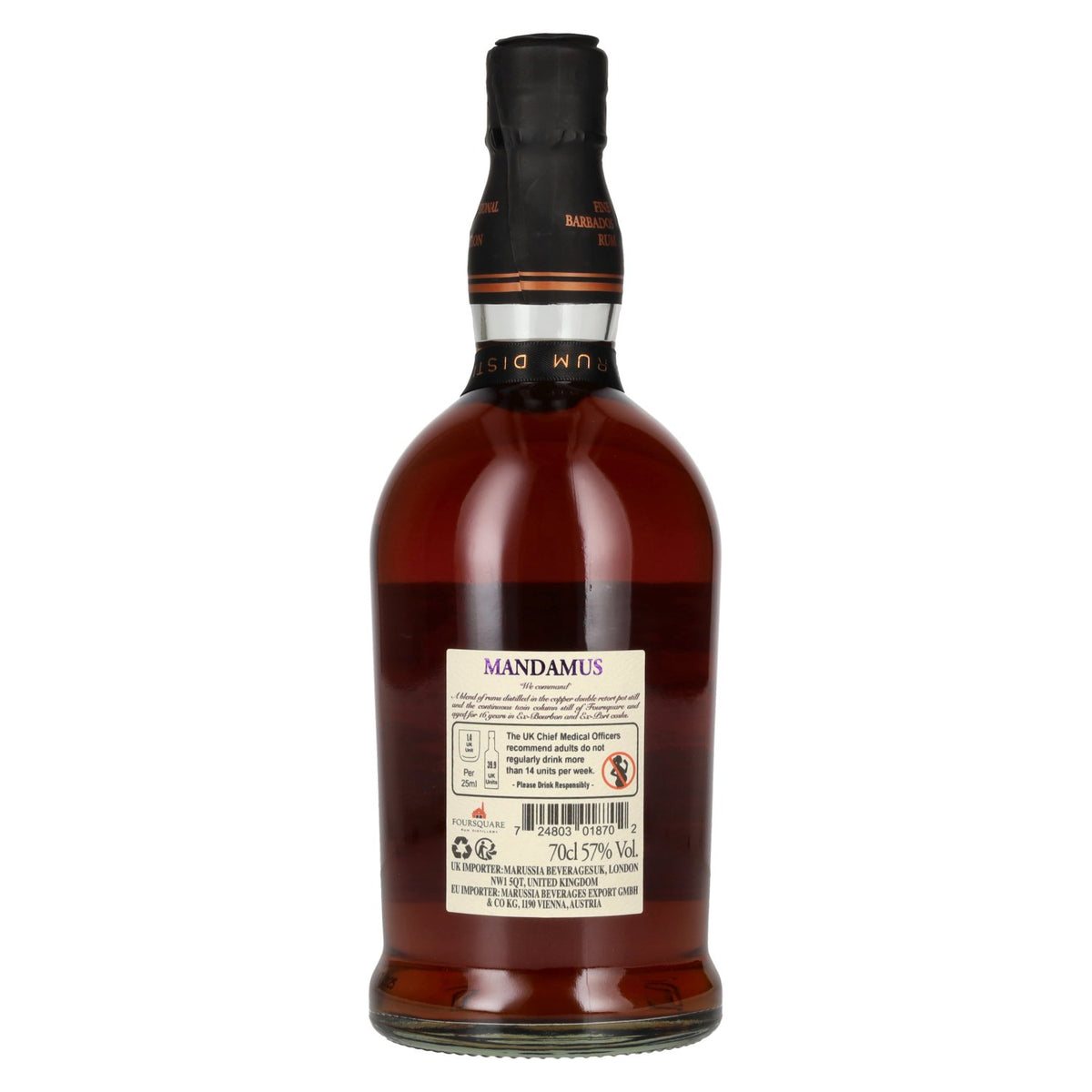 Foursquare 16 Years Old MANDAMUS Single Blended Rum 57% Vol. 0,7l