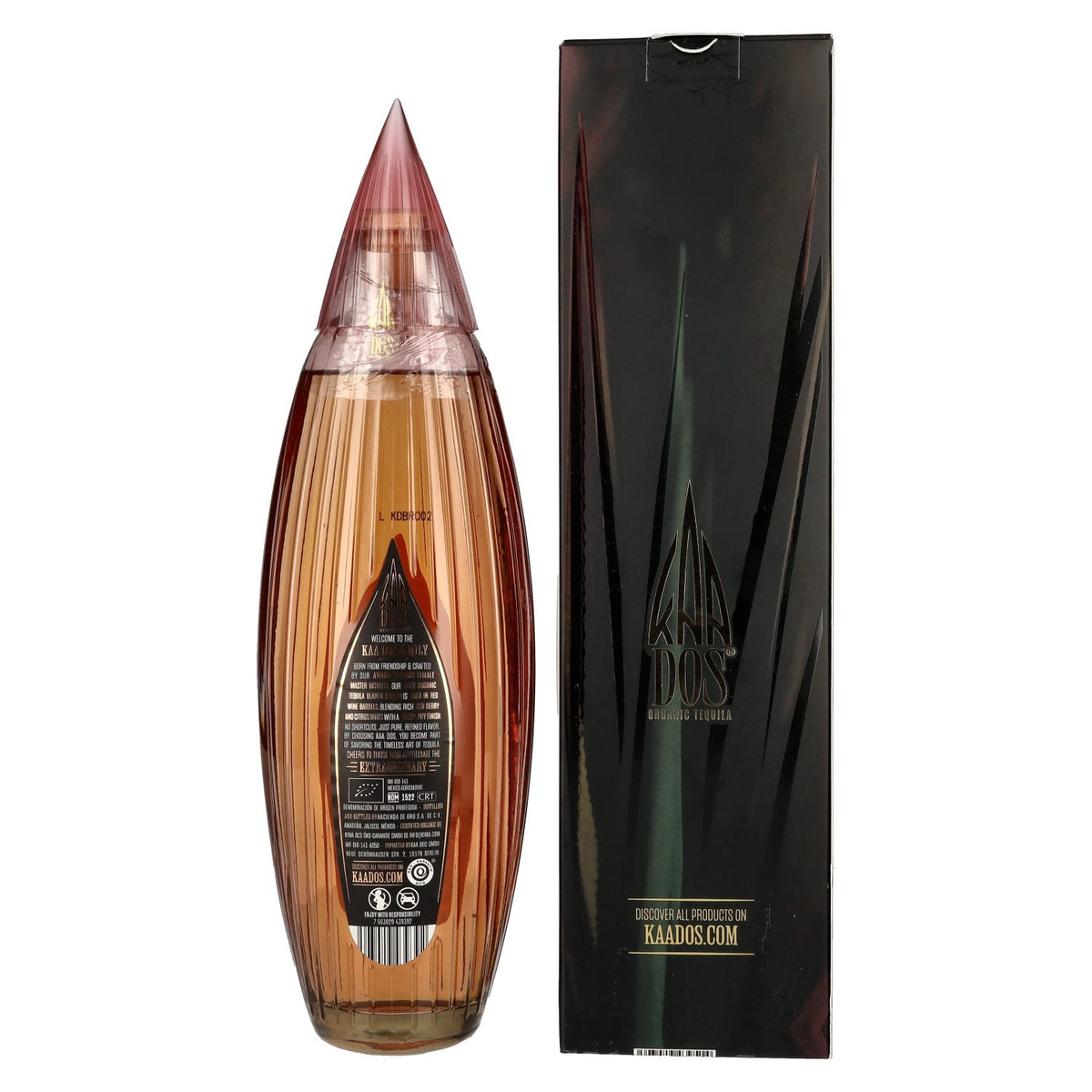 Kaa Dos Selection Organic Tequila BLANCO ROSADO 100% Puro de Agave Azul 40% Vol. 0,7l en boîte cadeau