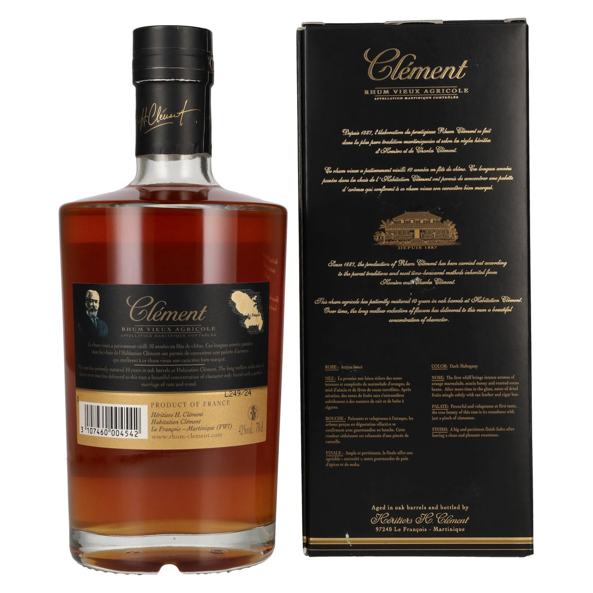 Clément Rhum Vieux Agricole 10 Ans 42% Vol. 0,7l in Geschenkbox