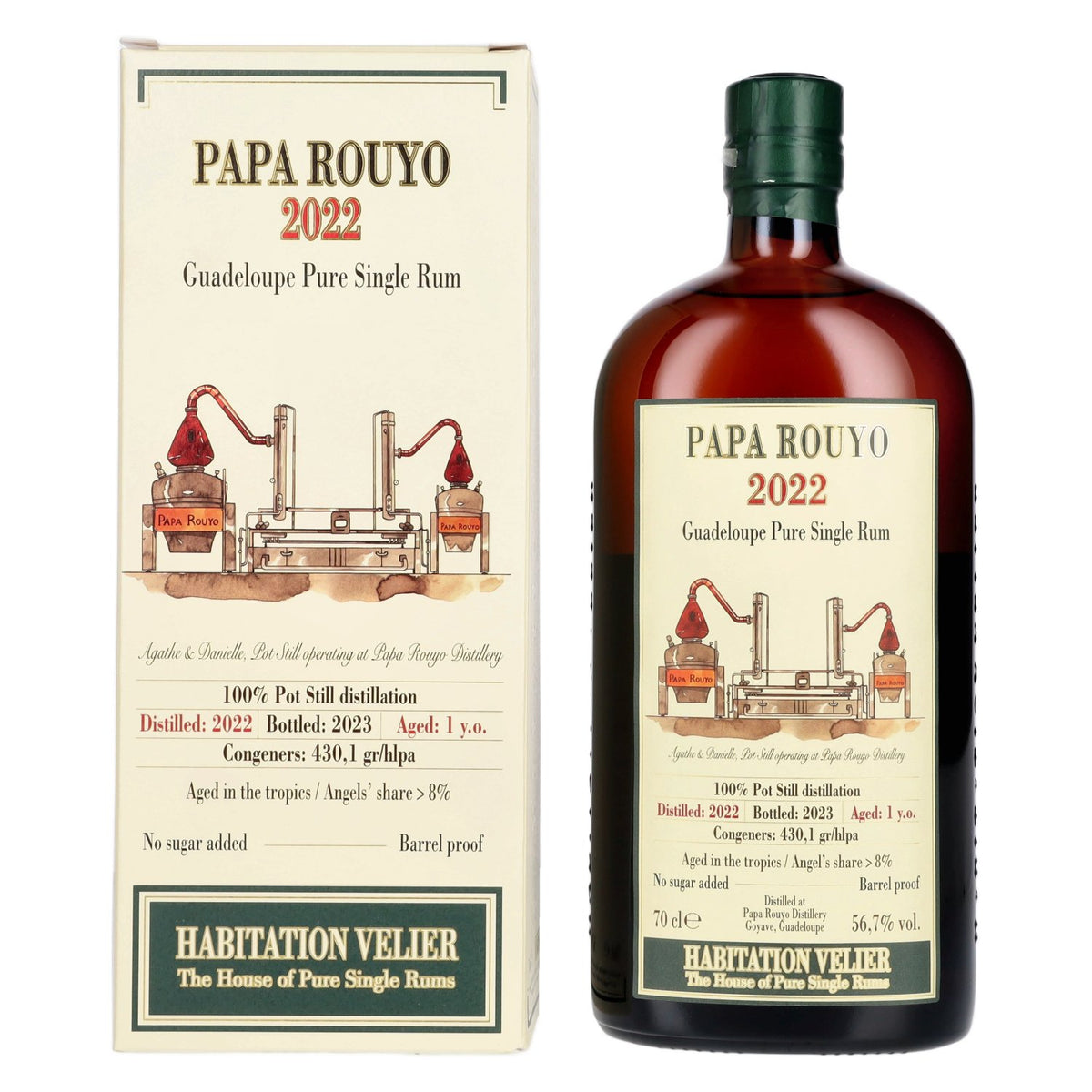 Habitation Velier PAPA ROUYO Guadeloupe Pure Single Rum 2022 56,7% Vol. 0,7l in Geschenkbox
