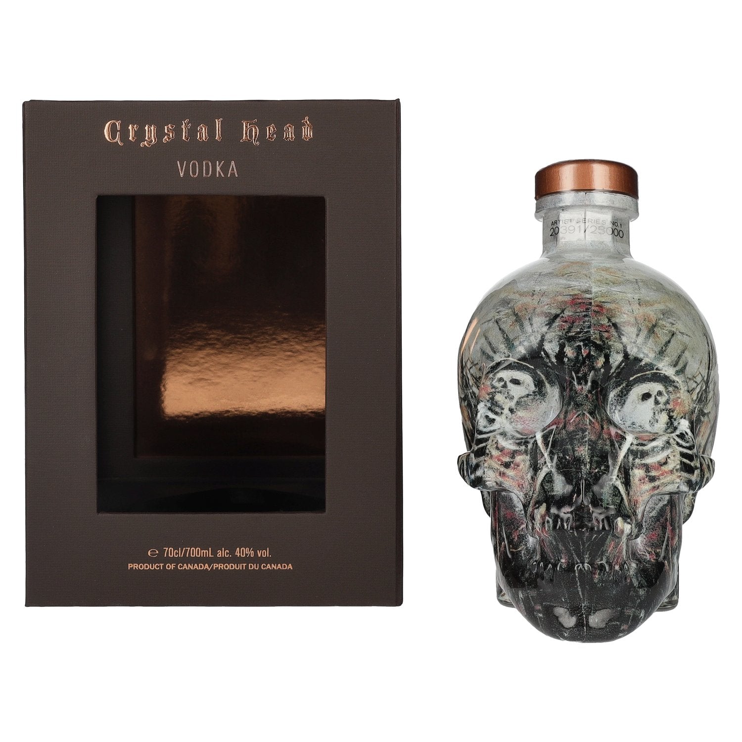Crystal Head Vodka John Alexander Artist Series 40% Vol. 0,7l dans une boîte cadeau