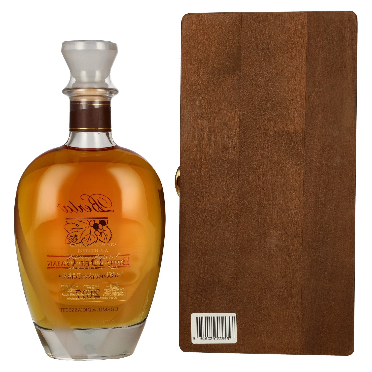 Berta Bric del Gaian Grappa di Moscato Invecchiata 2017 43% Vol. 0,7l in Holzkiste