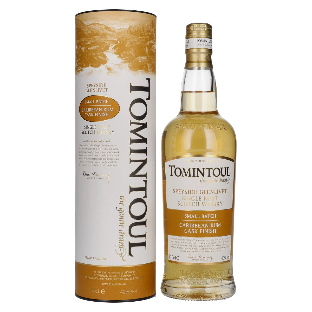 Tomintoul Small Batch Caribbean Rum Cask Finish 40% Vol. 0,7l en boîte cadeau