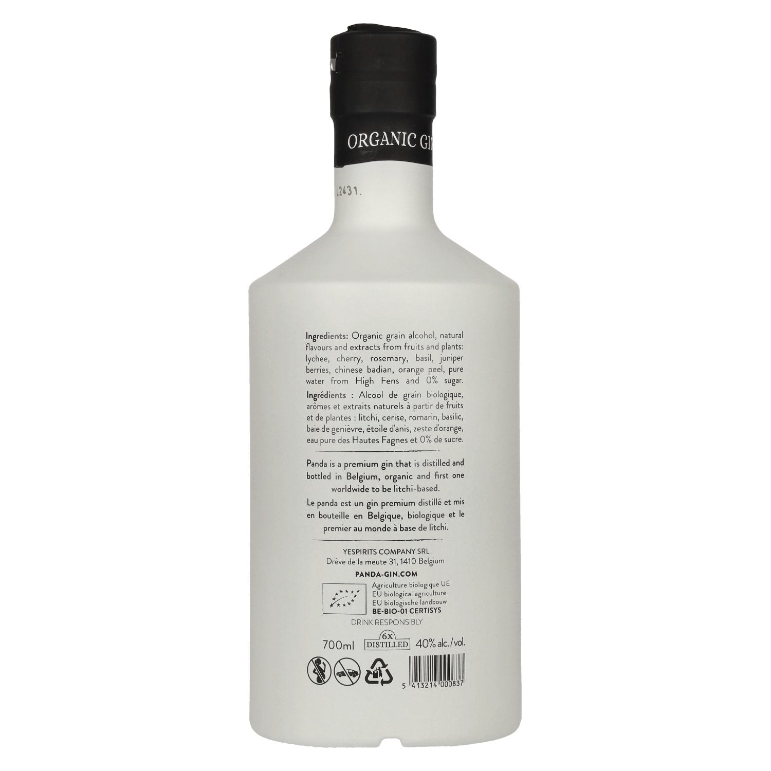 Panda Organic Gin Halloween Edition 40% ABV 0.7l