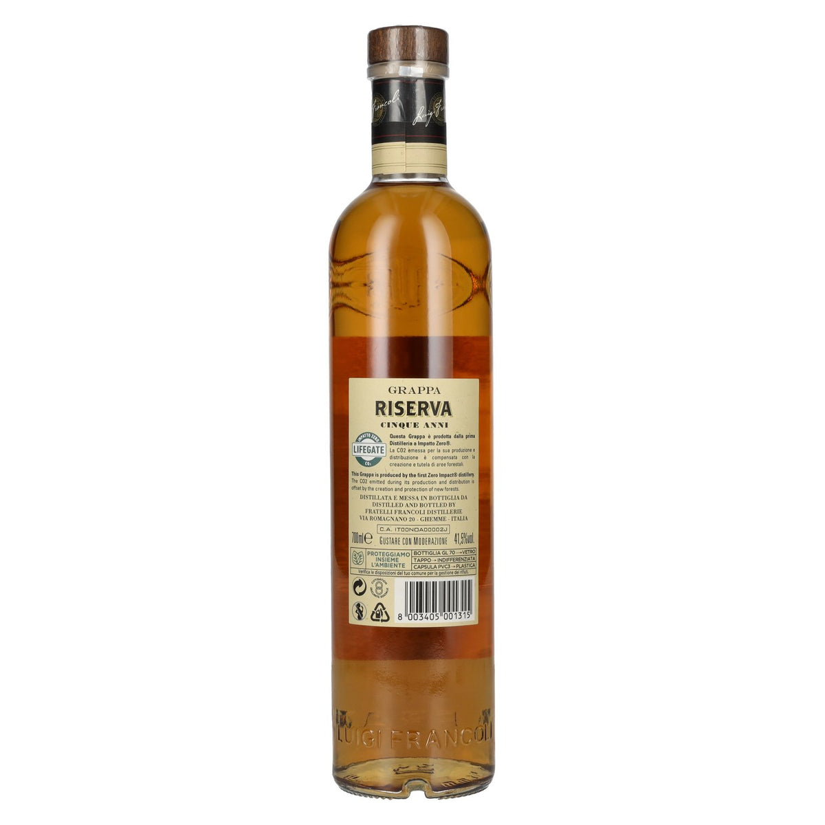 Luigi Francoli Grappa del Piemonte Riserva 5 Anni 41,5% Vol. 0,7l