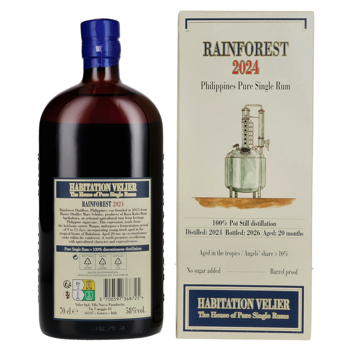 Habitation Velier RAINFOREST Philippines Pure Single Rum 2024 58% ABV 0.7l in a gift box