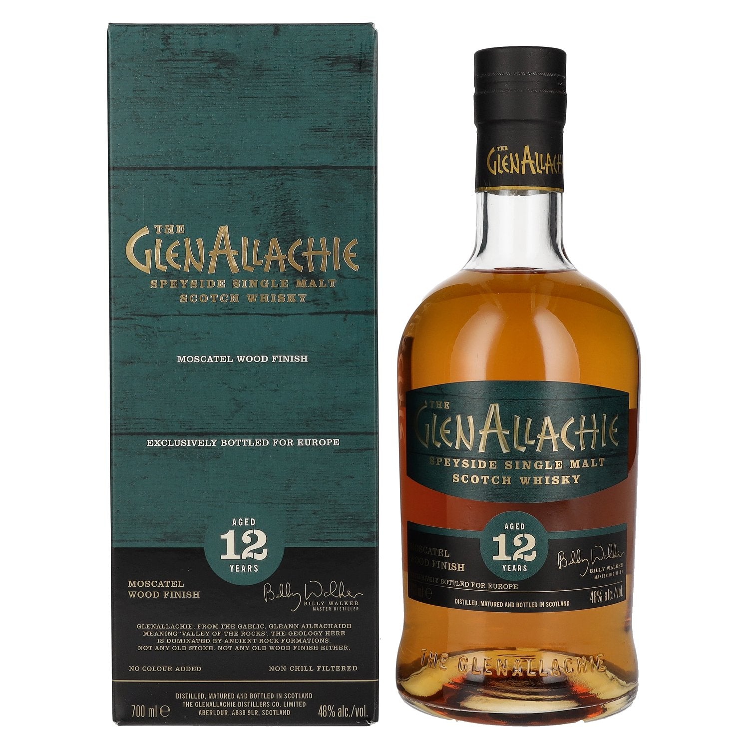 The GlenAllachie 12 Years Old MOSCATEL WOOD FINISH 48% vol. 0,7l en boîte cadeau