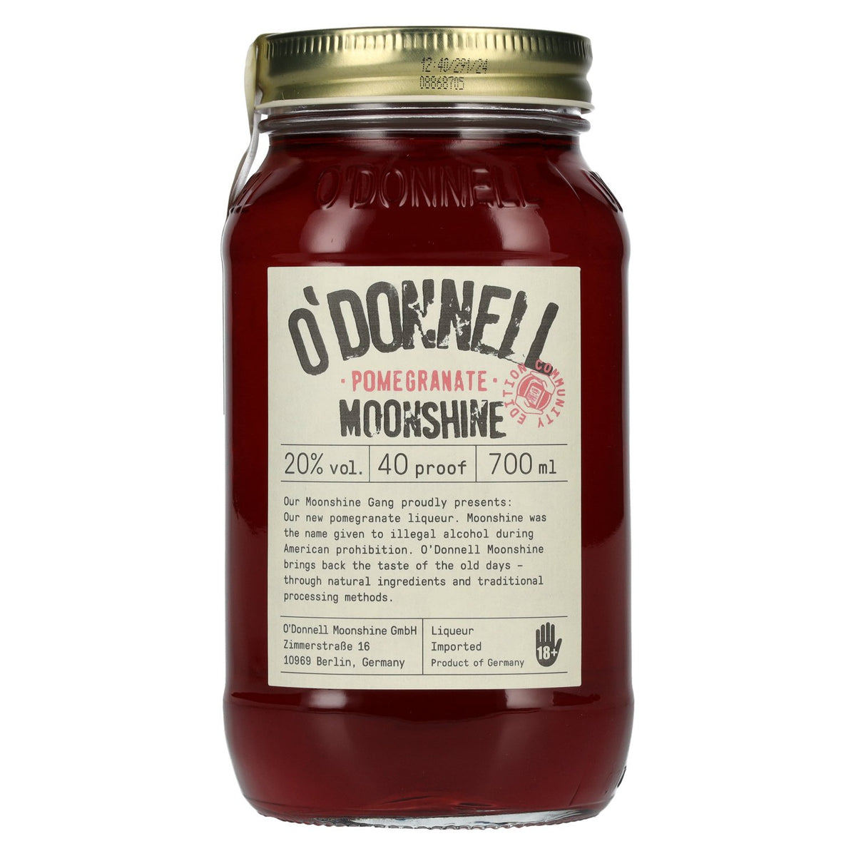 O'Donnell Moonshine POMEGRANATE Liqueur 20% Vol. 0,7l