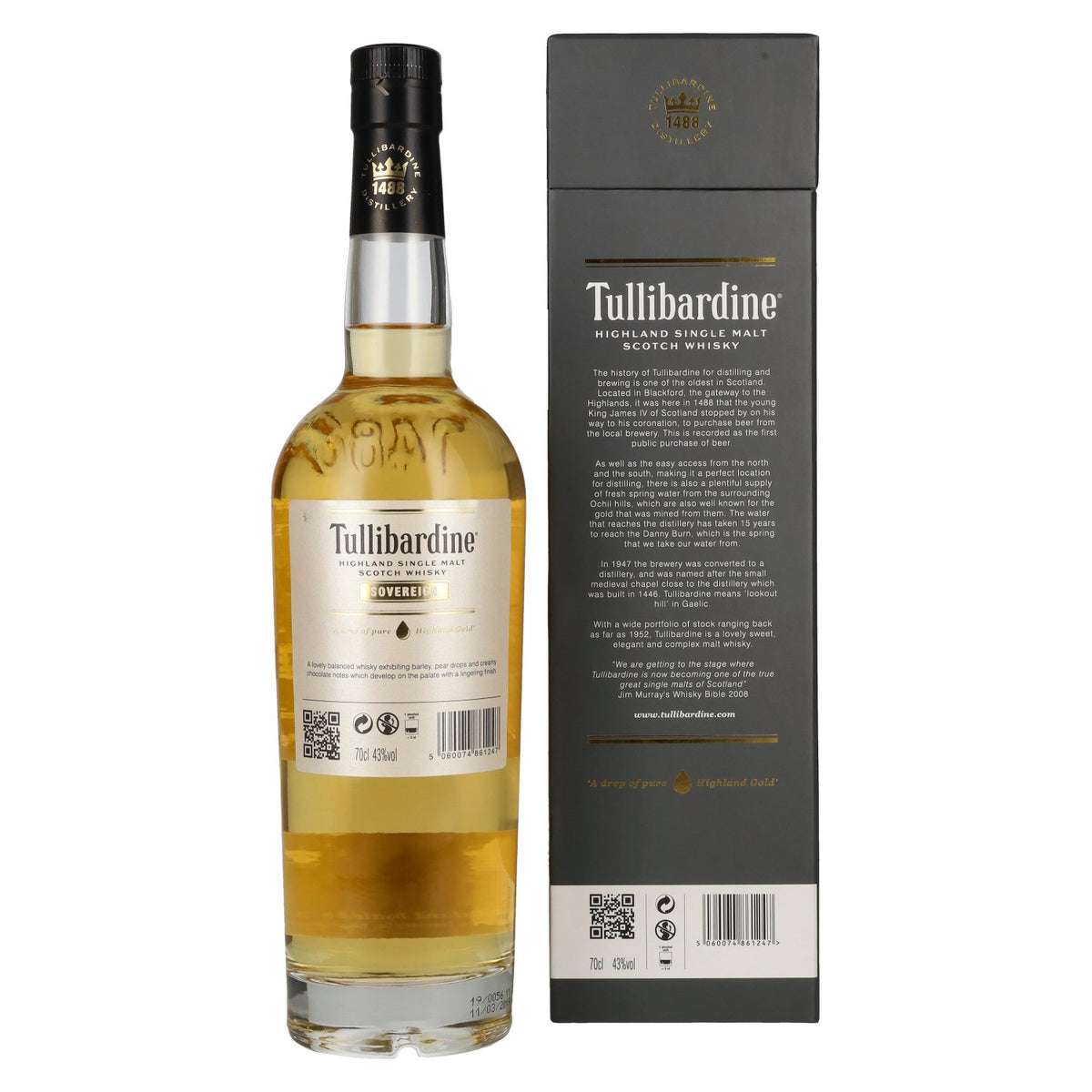 Tullibardine SOVEREIGN Highland Single Malt Scotch Whisky 43% Vol. 0,7l in gift box