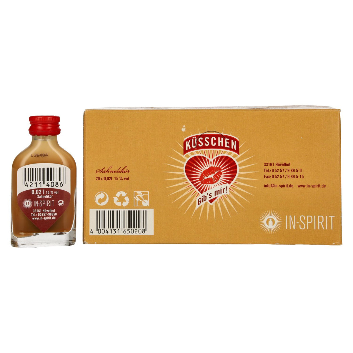 Küsschen Sahnelikör 15% Vol. 20x0,02l