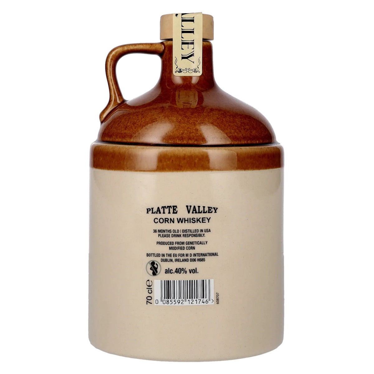 Platte Valley Corn Whiskey 3 Years Old 40% Vol. 0,7l im Tonkrug