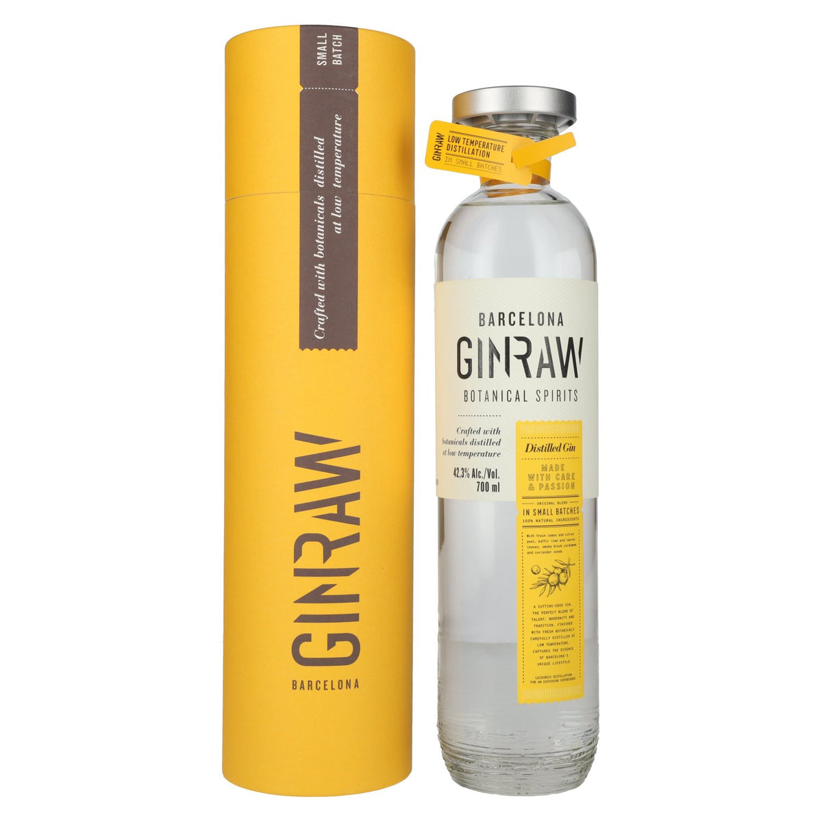 Ginraw Distilled Gin 42.3% ABV, 0.7 litres, in a gift box