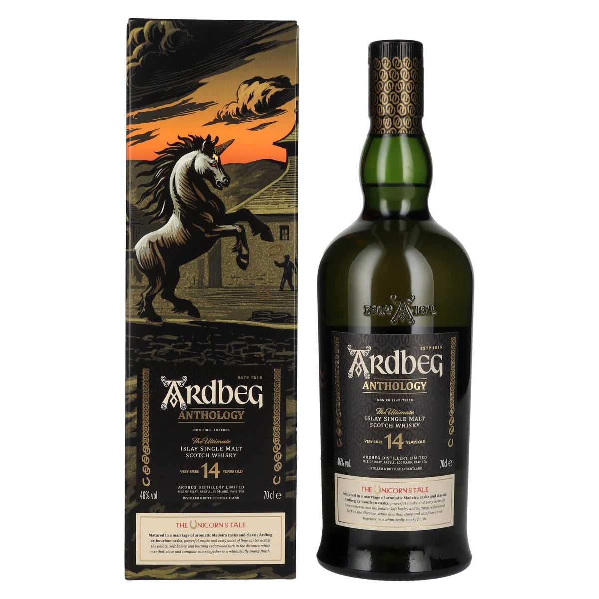 Ardbeg 14 Years Old The Ultimate Anthology The Unicorn's Tale Islay Single Malt 46% Vol. 0,7l en coffret cadeau