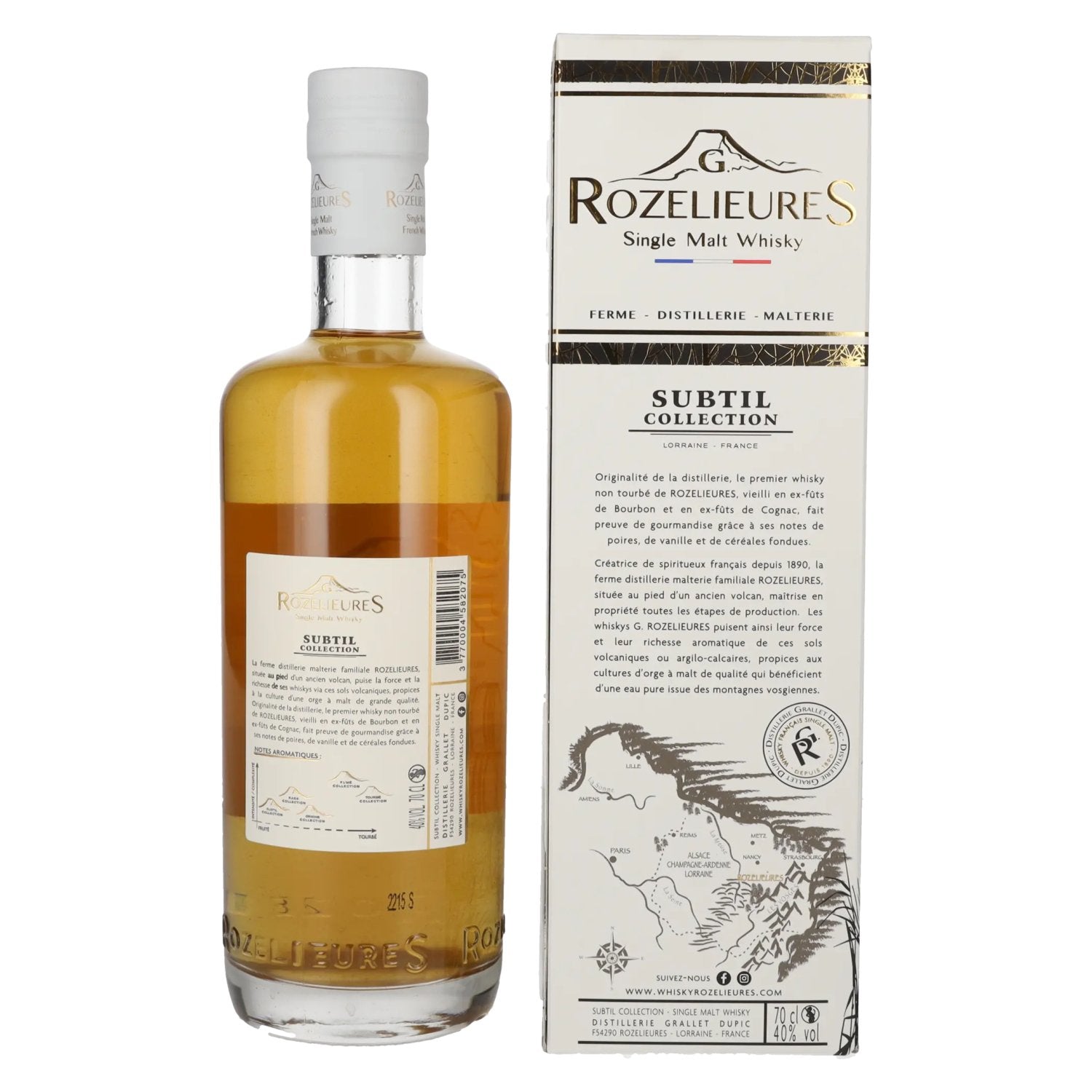 G. Rozelieures SUBTIL COLLECTION Single Malt Whisky 40% Vol. 0,7l in gift box