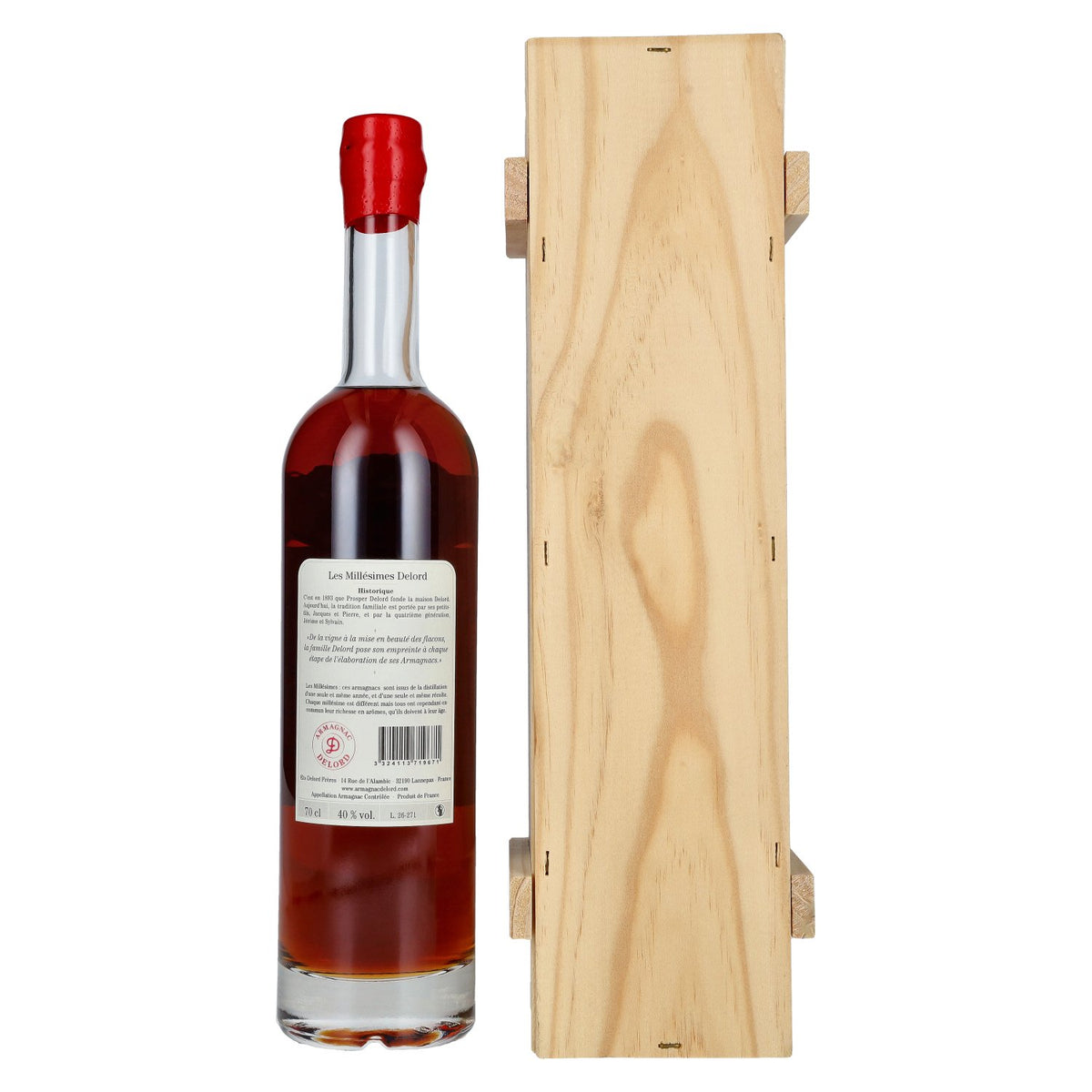 Vieux Armagnac Delord Vintage Récolte 1967 40 % vol. 0,7 l dans un coffret en bois