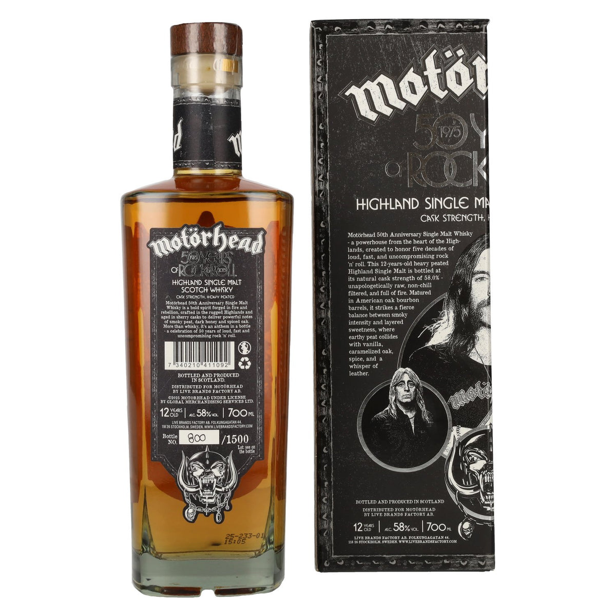 Motörhead 50 Years of Rock &amp; Roll Highland Single Malt Scotch Whisky 58% Vol. 0,7l in gift box