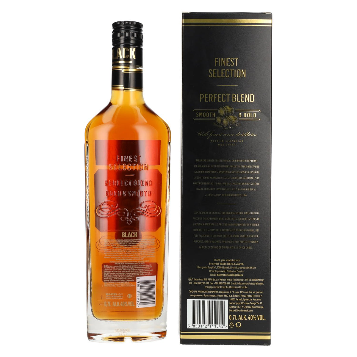 Badel Prima Black Superior Blend 40% vol. 0.7 l in a gift box