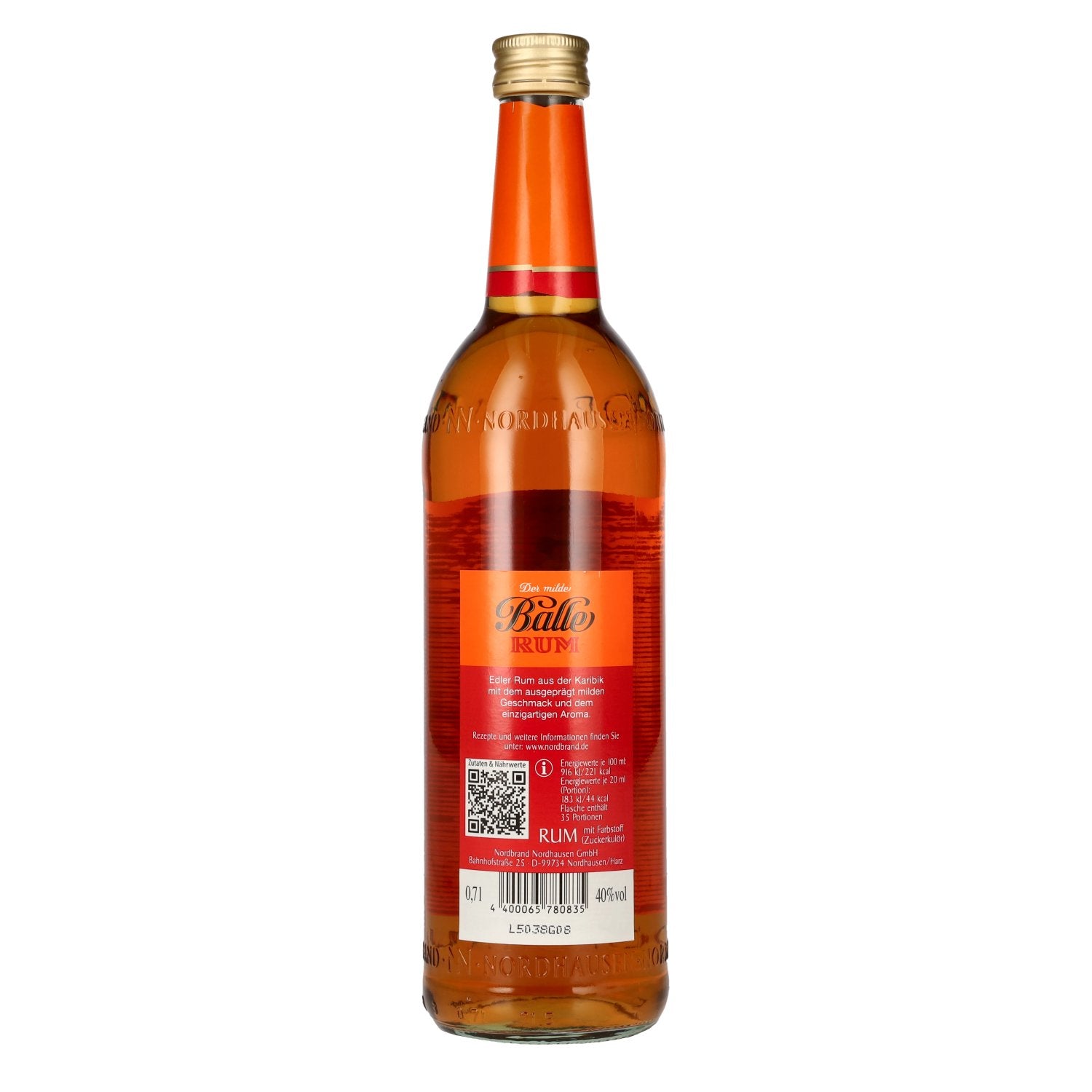 Le doux Balle Rum véritable rhum d'outre-mer 40% vol. 0,7l