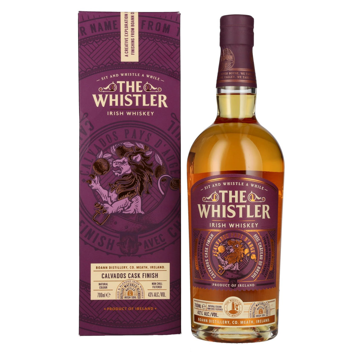 The Whistler Whiskey Irish Whiskey CALVADOS CASK FINISH GB 43% Vol. 0,7l in gift box