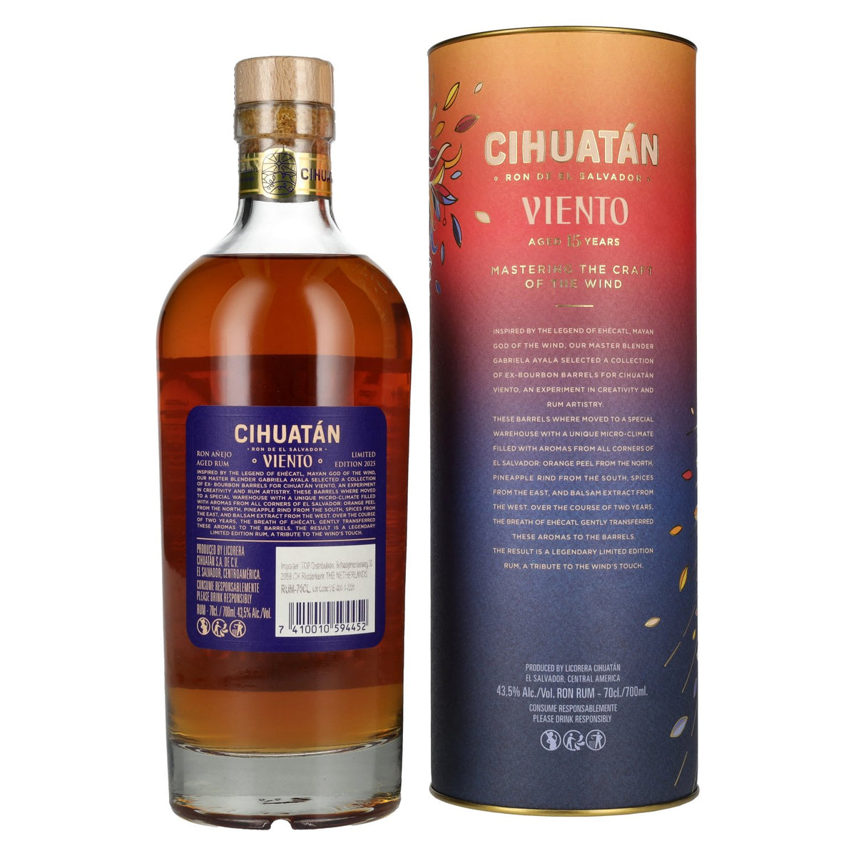 Rhum Cihuatán VIENTO Édition limitée 43,5 % vol. 0,7 l dans un coffret cadeau
