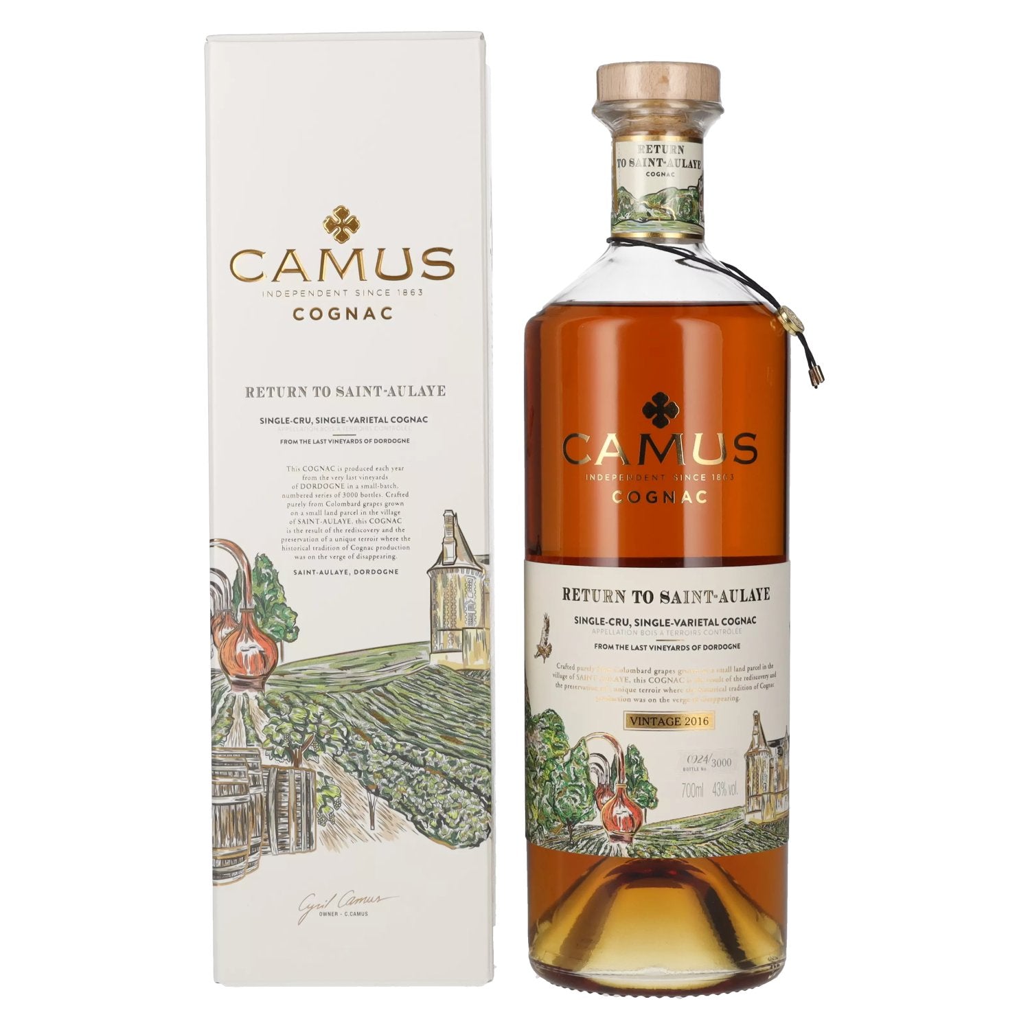 Camus Cognac RETURN TO SAINT-AULAYE Vintage 2016 43% vol. 0,7l en coffret cadeau