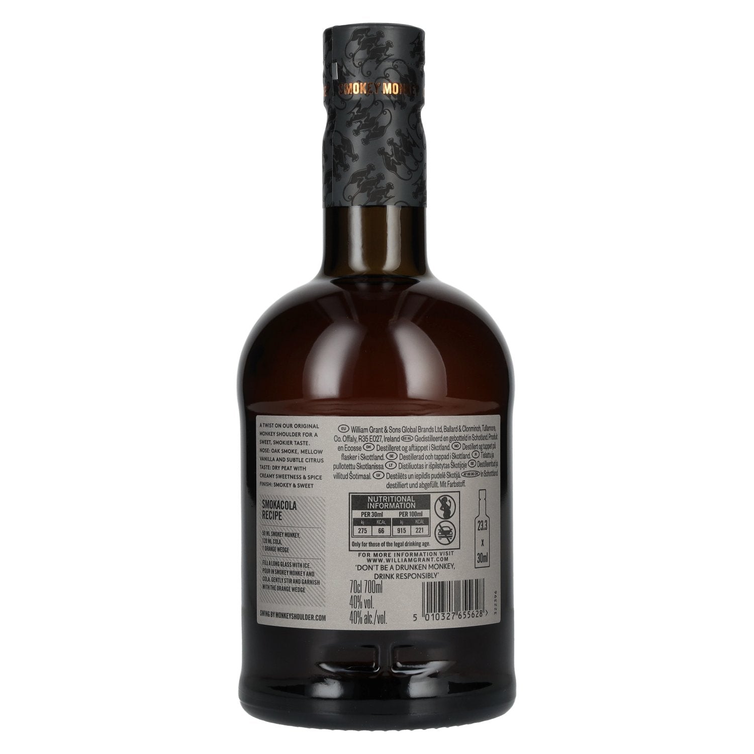 Monkey Shoulder SMOKEY MONKEY Blended Malt BATCH 9 40% Vol. 0,7l