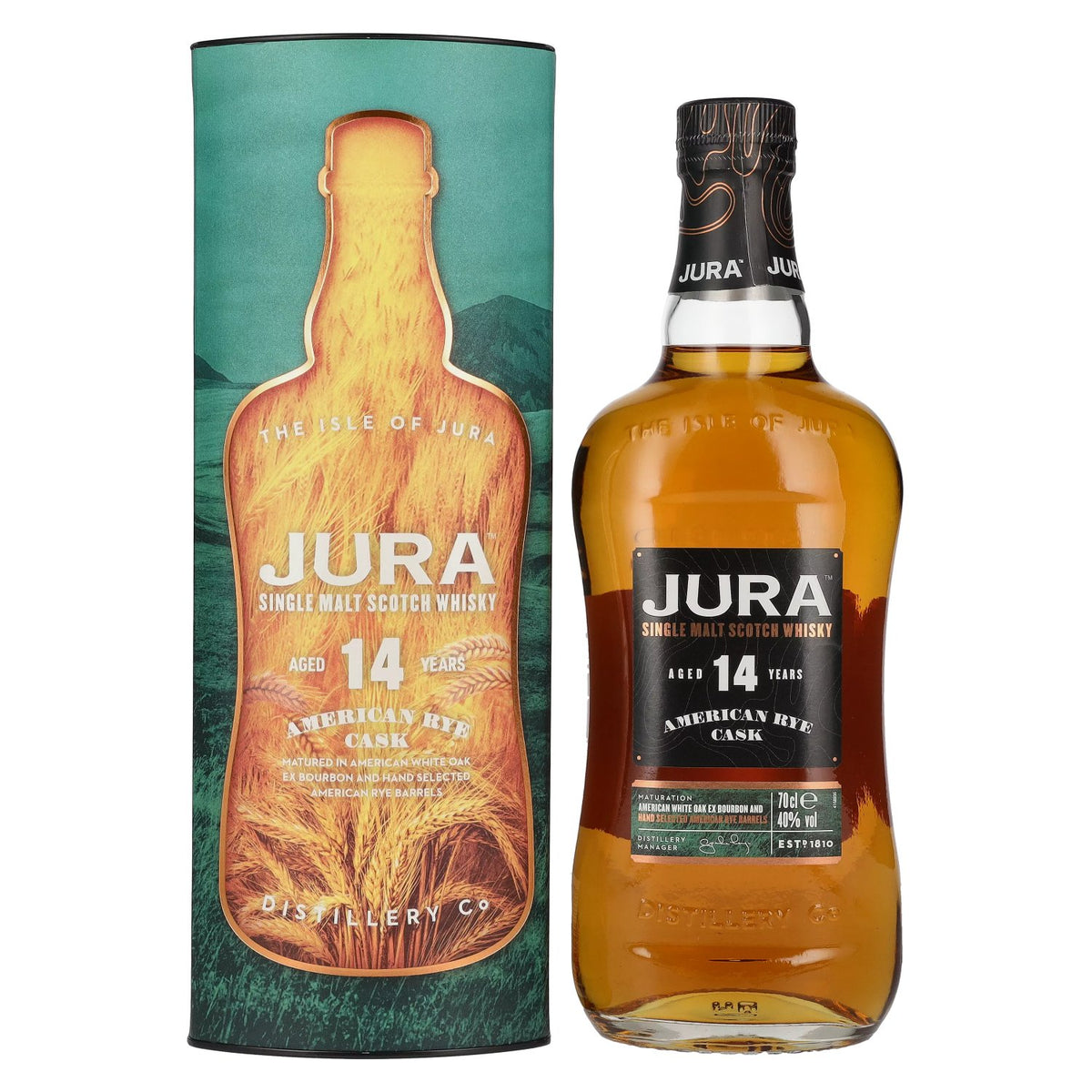 Jura 14 Years Old American Rye Cask Single Malt Scotch Whisky 40% Vol. 0,7l en boîte cadeau