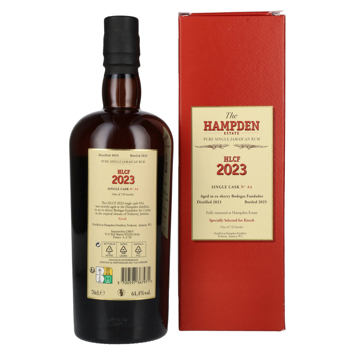 Hampden HLCF Sherry Bodegas Fundador Pure Single Cask Jamaican Rum 2023 64,4% Vol. 0,7l in gift box