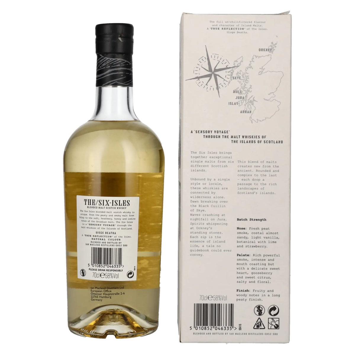 The Six Isles Blended Malt Scotch Whisky BATCH STRENGTH 58% Vol. 0,7l in gift box
