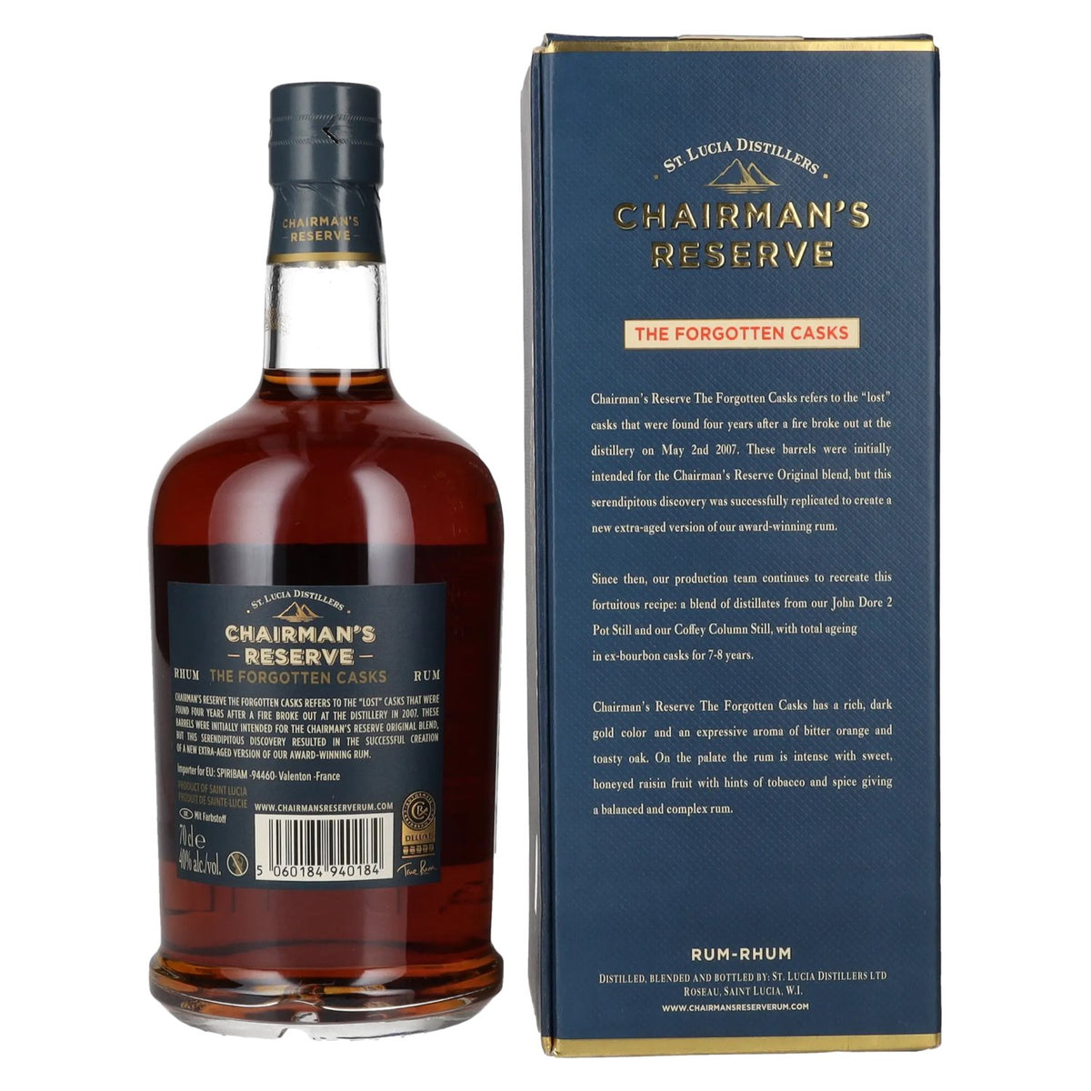 Chairman's Reserve THE FORGOTTEN CASKS Finest St Lucia Rum 40% vol. 0.7l in a gift box