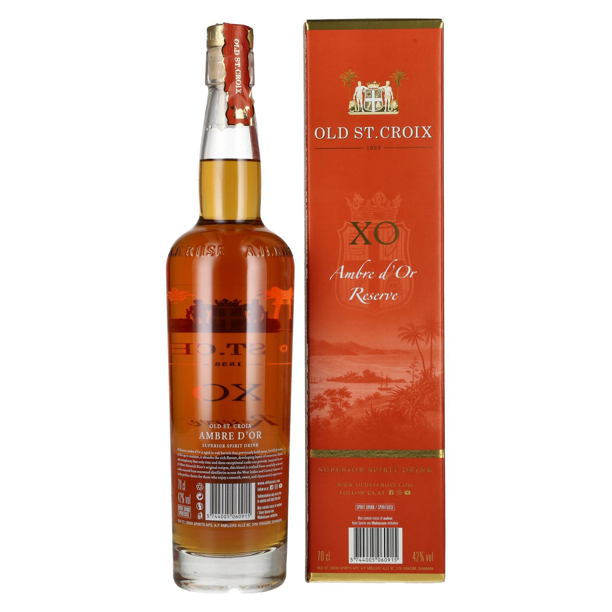 Old St. Croix A.H. Riise X.O. Ambre d'Or Reserve 42% Vol. 0,7l in gift box