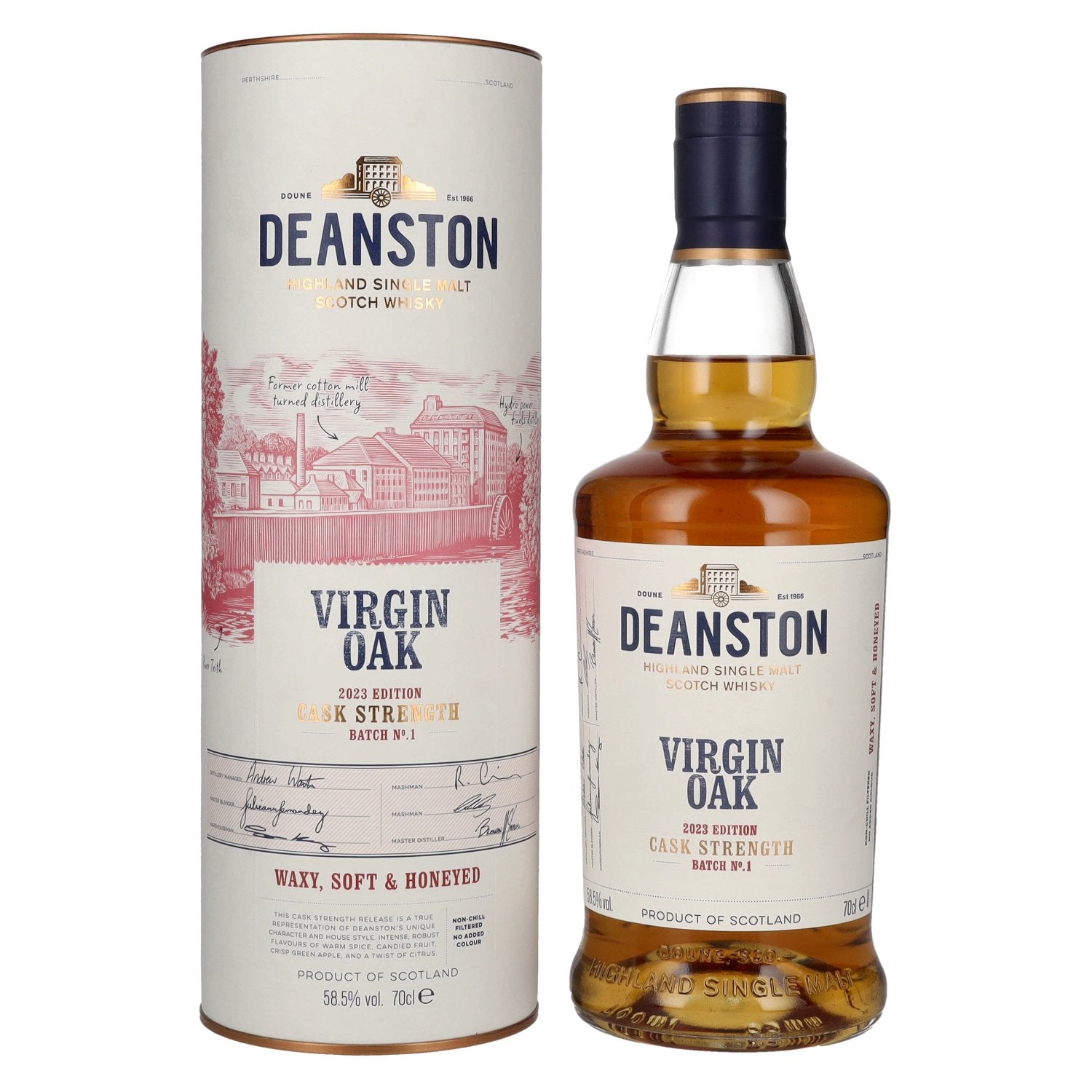 Deanston VIRGIN OAK Highland Single Malt Cask Strength Batch No. 1 Edition 2023 58,5% Vol. 0,7l in gift box