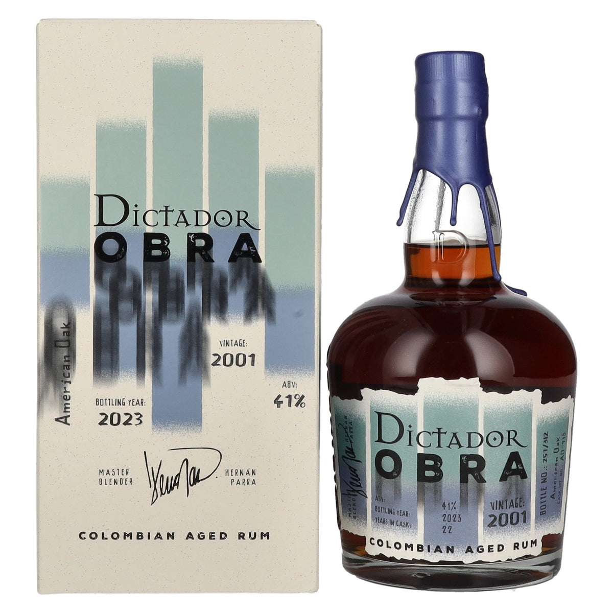 Dictador OBRA VINTAGE 22 Years Old AMERICAN OAK CASK Rum 2001 41% Vol. 0,7l in gift box