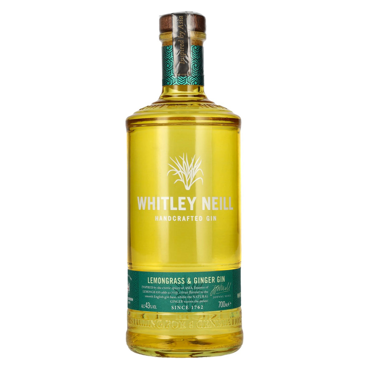 Whitley Neill GIN À LA CITRONNELLE ET AU GINGEMBRE 43 % vol. 0,7 l