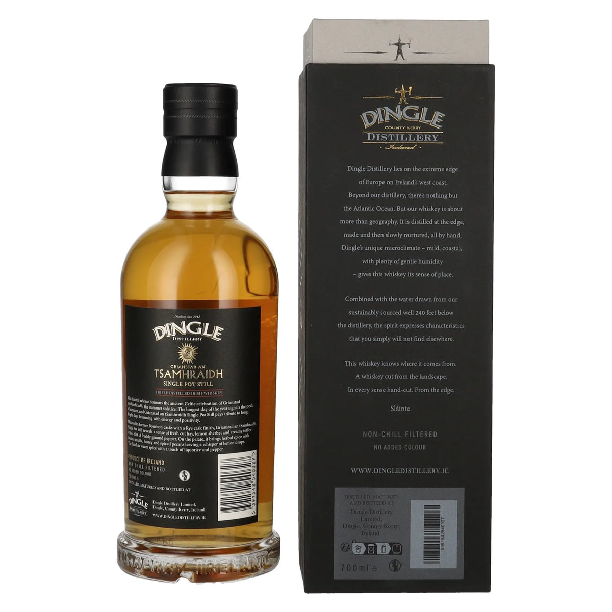 Dingle GRIANSTAD AN TSAMHRAIDH Single Pot Still Irish Whiskey Triple Distilled 52,5% Vol. 0,7l en coffret cadeau