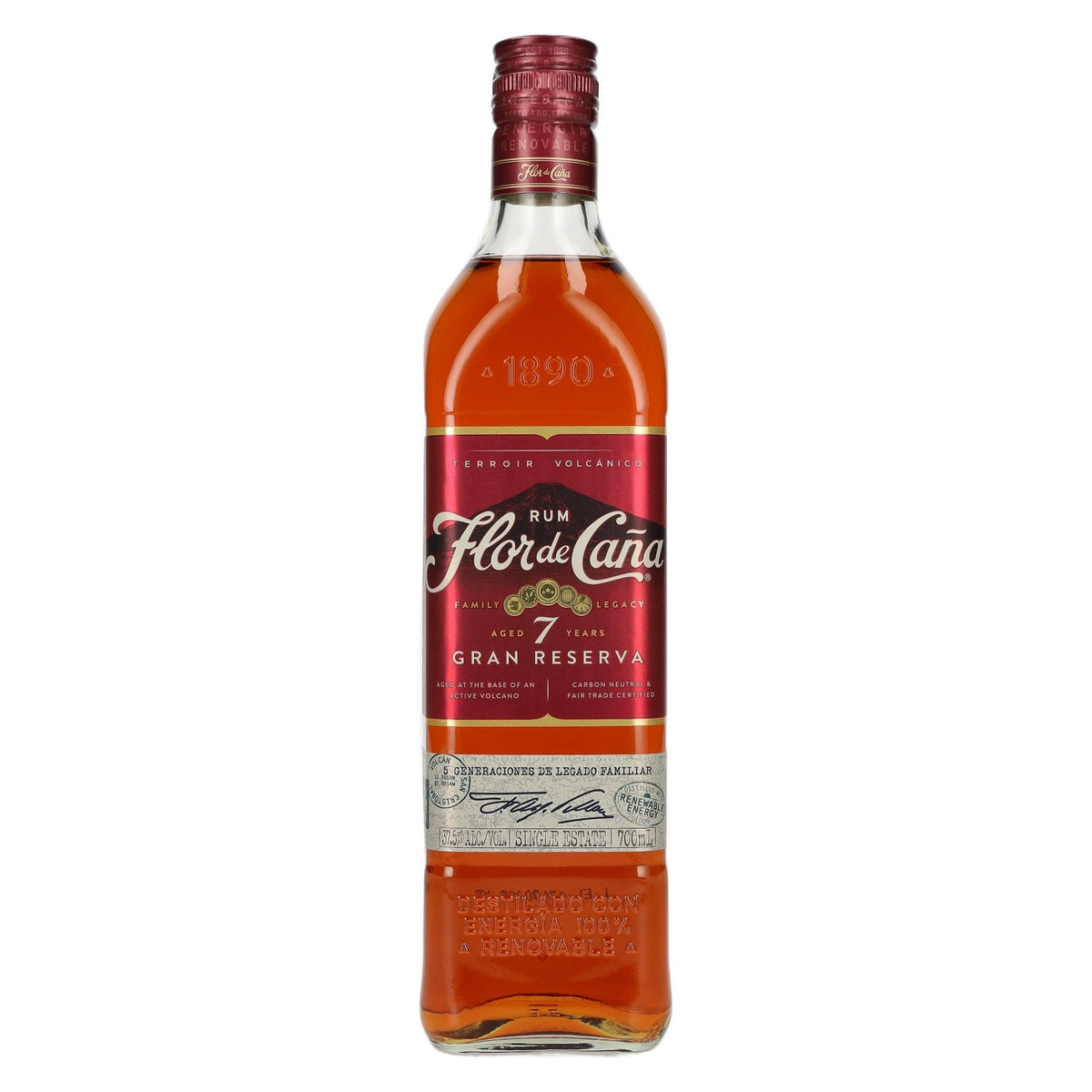 Flor de Caña 7 Years Old GRAN RESERVA Aged Rum 37.5% vol. 0.7 l
