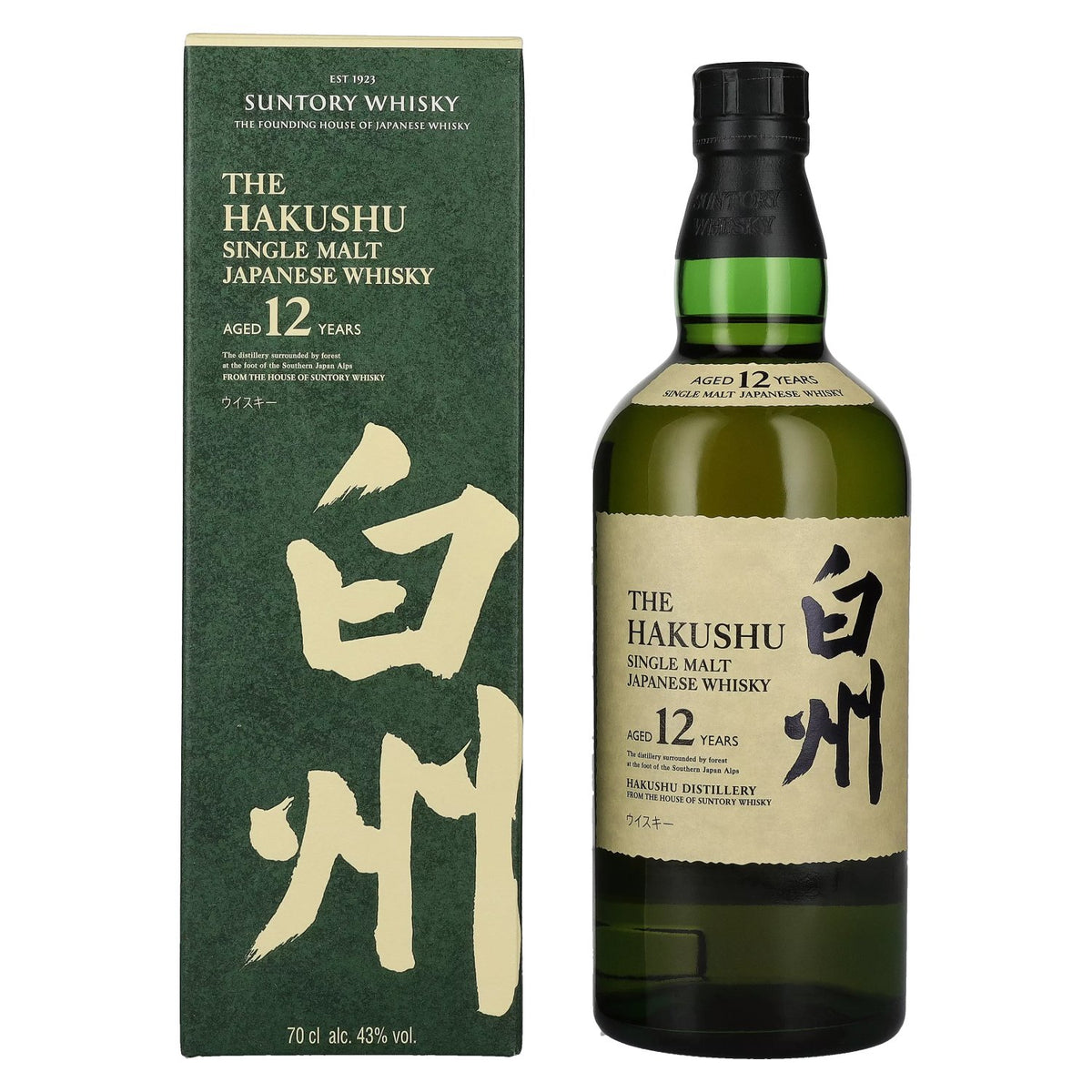 Suntory The Hakushu 12 Years Old Single Malt 43% Vol. 0,7l en boîte cadeau